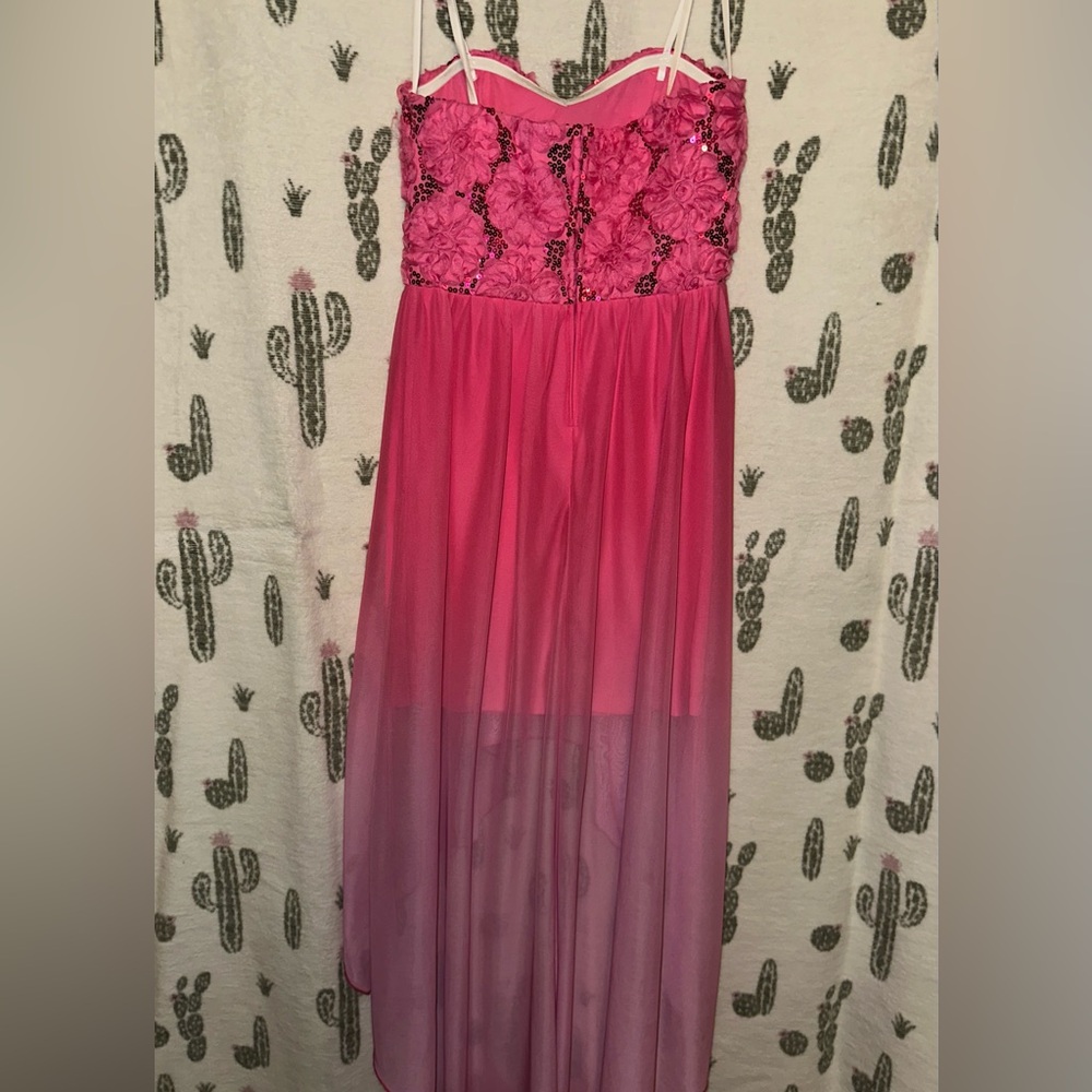 Strapless Pink Floral Dress - Picture 4 of 5